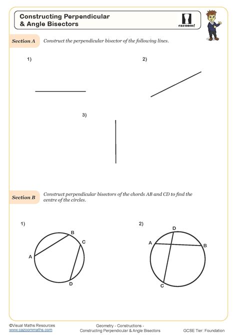 Working with a compass can be a challenge, but this will help alleviate students' frustration. . Perpendicular and angle bisectors practice